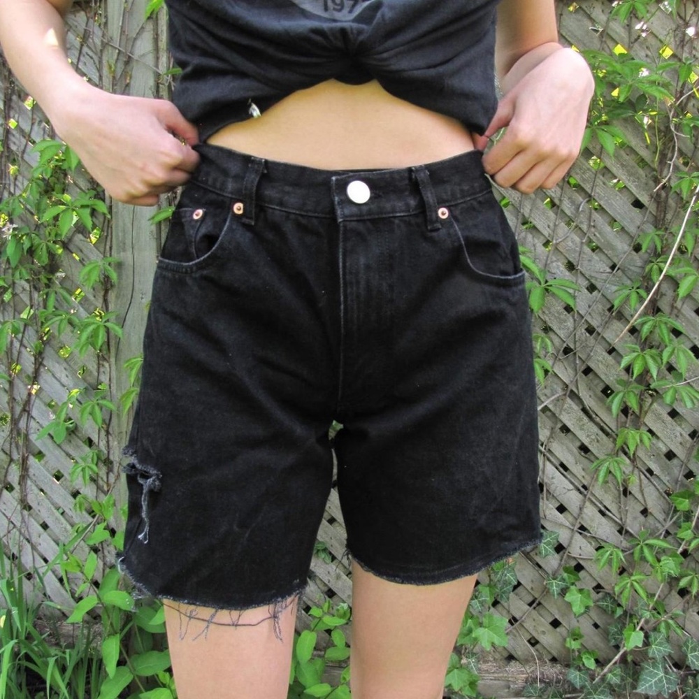 Women's Black Denim Shorts